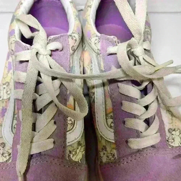 VANS Off The Walls Old School Grils Skateboard Sneakers Purple Unicorn Sz 3 Glow - Picture 6 of 10